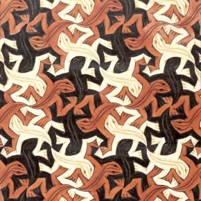 02. Lagartos, 1942 - A. M. Escher, aquarela.